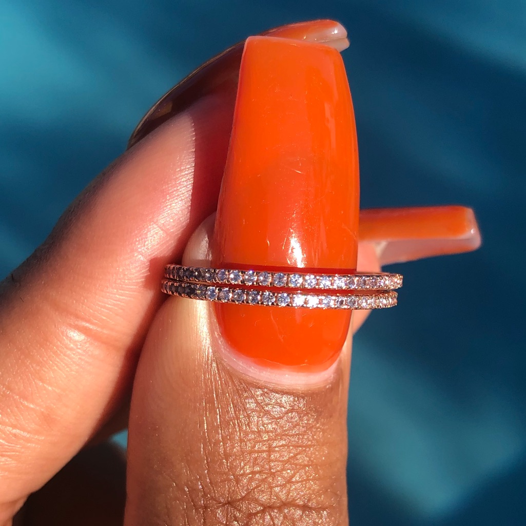 Barely Blue & Clear Stackable Rings